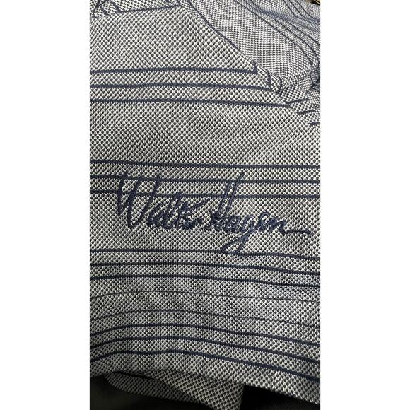 ⛳ Walter Hagen Striped Polo Shirt Size XL Golf Performance Blue Gray - Picture 5 of 5